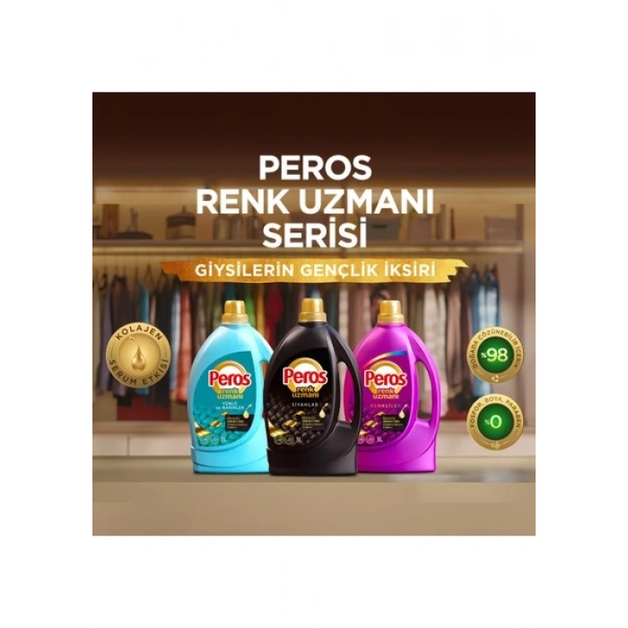Peros 3 L Sıvı Çamaşır Deterjanı Renkli Giysiler İçin Leke Çıkarma Özelliğiyle Bakım