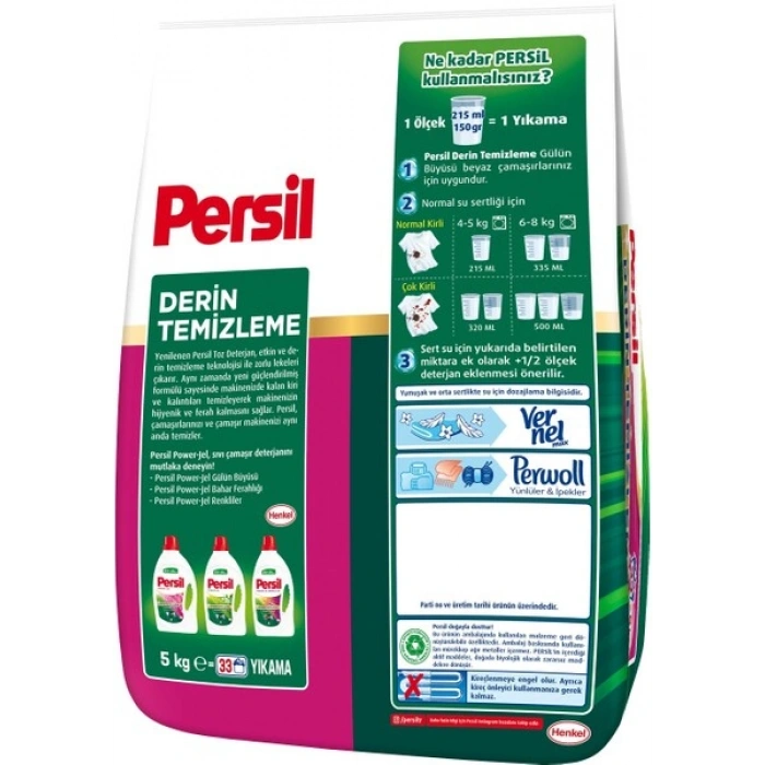 Persil 5kg Toz Çamaşır Deterjanı Gülün Büyüsü (33 Yıkama)