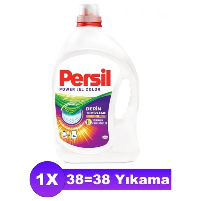 Persil Power Jel Derin Temizleme Plus Sıvı Çamaşır Deterjanı Renkliler 2470 ml (38Yıkama)