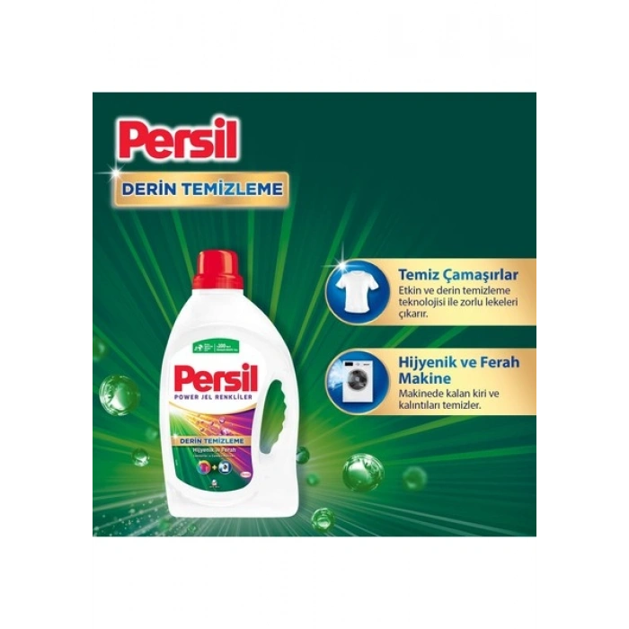 Persil Power Jel Derin Temizleme Plus Sıvı Çamaşır Deterjanı Renkliler 2470 ml (38Yıkama)