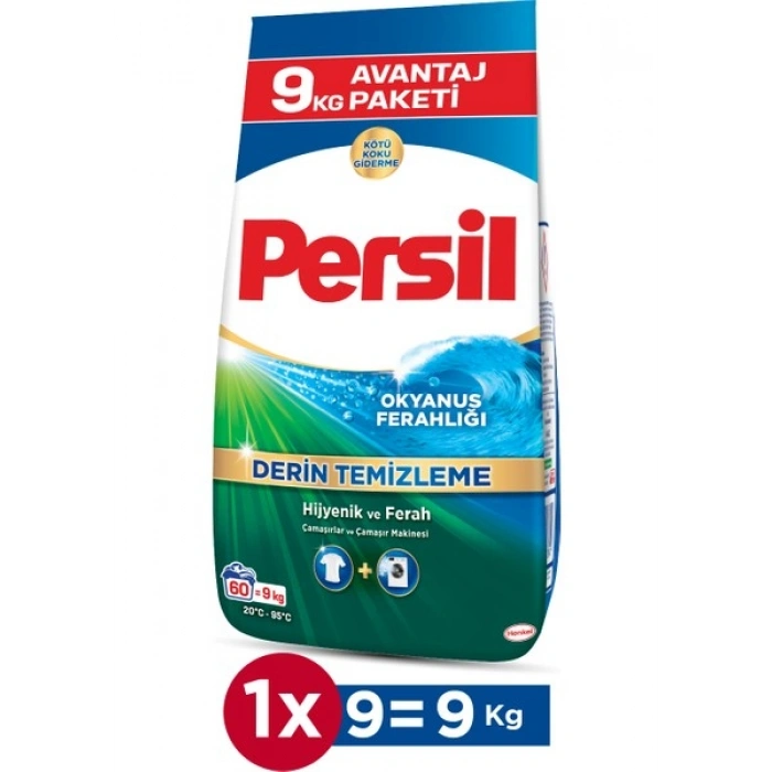 Persil Toz Çamaşır Deterjanı Okyanus Ferahlığı 9kg (60 Yıkama)