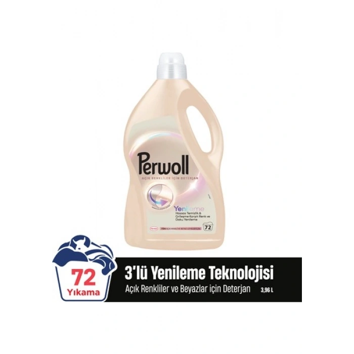 Perwoll Açık Renkliler İçin Hassas Sıvı Bakım Deterjanı 3960Ml (72 Yıkama)