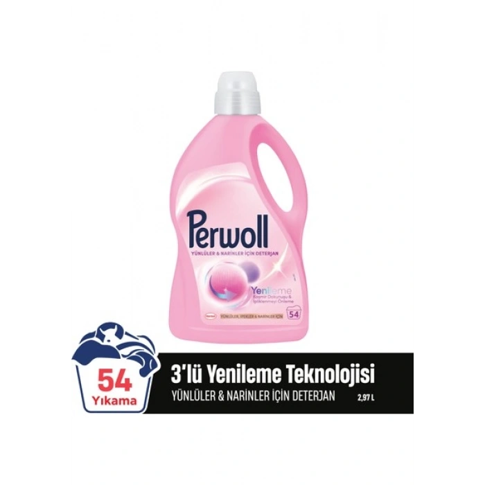 Perwoll Yünlüler ve Narinler İçin Hassas Bakım Sıvı Deterjanı 2970 ml (54 Yıkama)