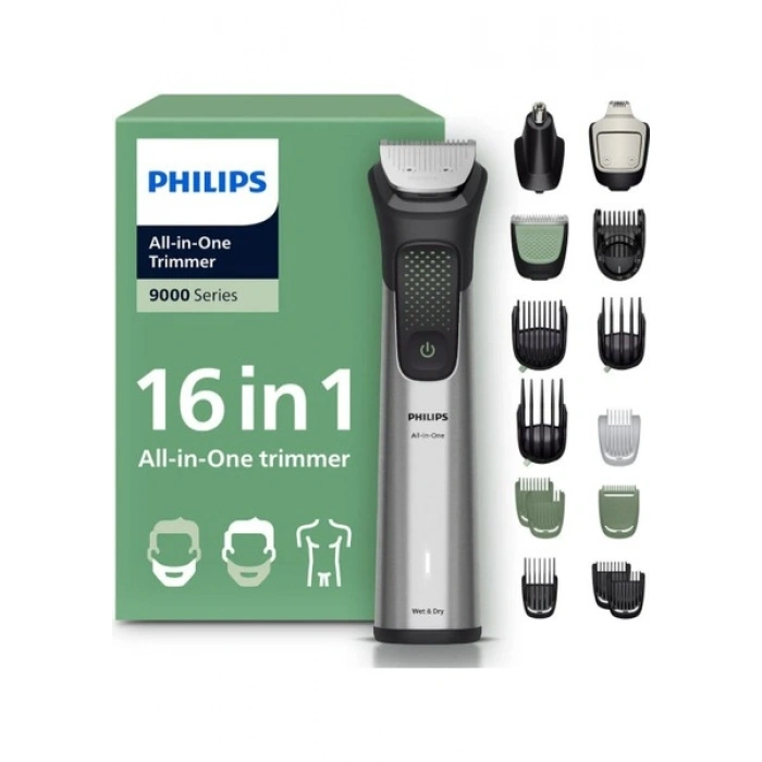 Philips 16sı 1 Arada Erkek Bakım Seti MG9532/15 Şarjlı Kullanım 120 dk Süreli Gri Siyah
