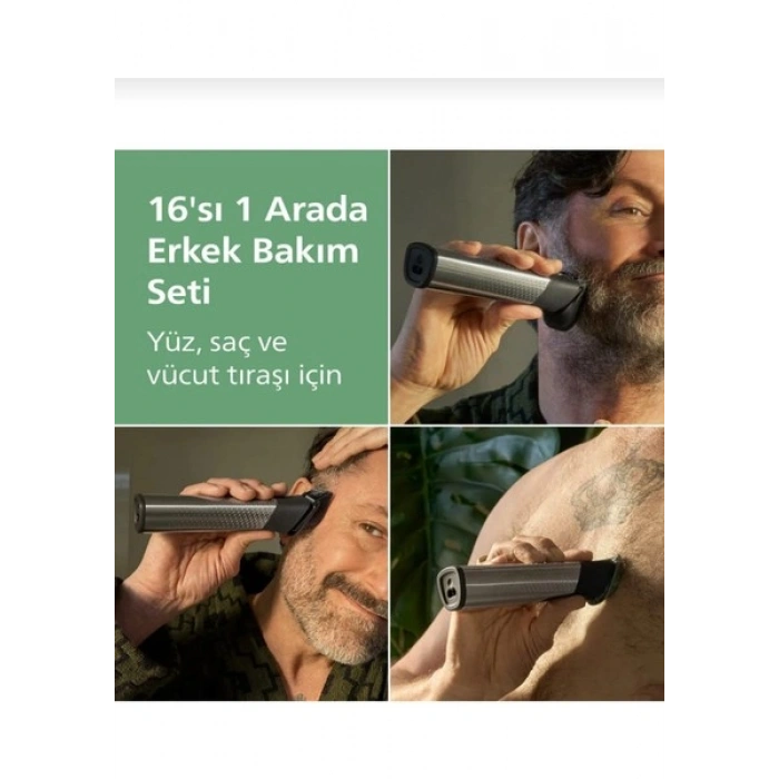 Philips 16sı 1 Arada Erkek Bakım Seti MG9532/15 Şarjlı Kullanım 120 dk Süreli Gri Siyah