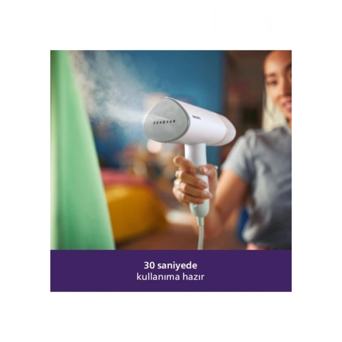 Philips 3000 Serisi El Tipi Dikey Ütü, 1000W, 30 Saniyede Hazır, Kompakt ve Katlanabilir, Yanık Riski Yok, Beyaz, STH3020/10