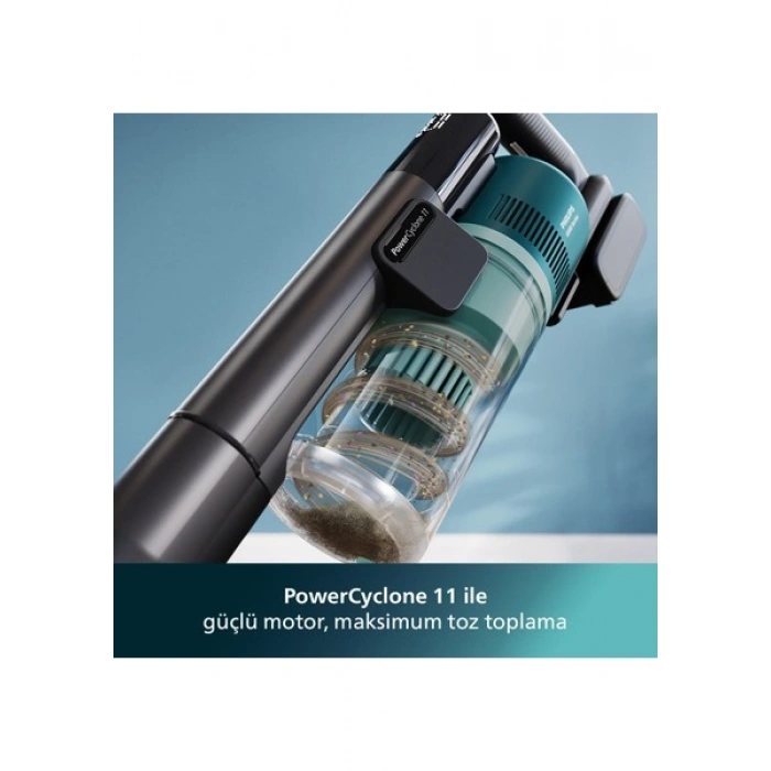 Philips 6000 Serisi Kablosuz Dikey Süpürge, PowerCyclone 11, Aqua Modül ile Kolay Mop, TriActive LED Başlık, 64 Dakika Kullanım, XC6553/01