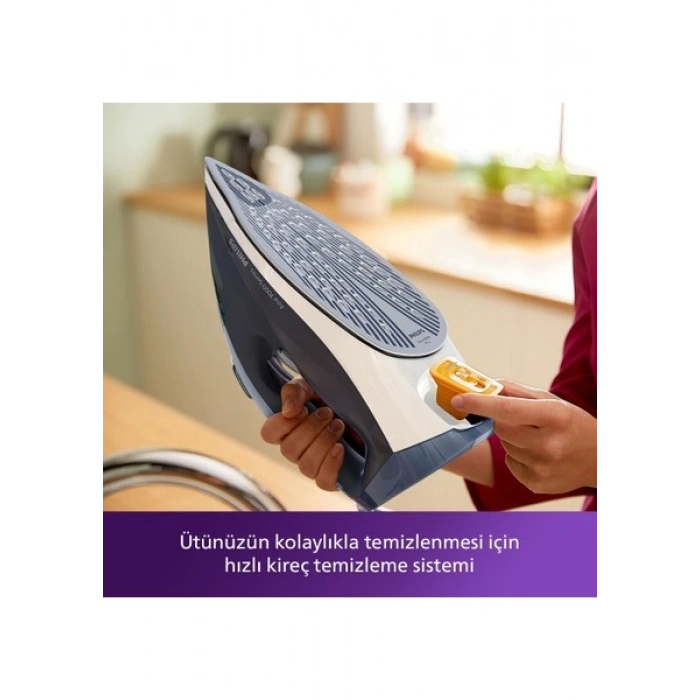 Philips 7000 Serisi Buharlı Ütü, 2800W, SteamGlide Plus Taban, 50 g/dk Sürekli Buhar, 250 g, Şok Buhar, SteamGlide Plus, Koyu Mavi, DST7030/20