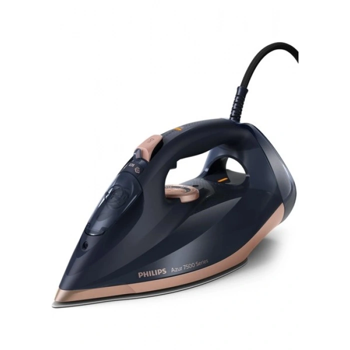 Philips 7500 Serisi Buharlı Ütü, 3200W, 55 g/dk Sürekli Buhar, SteamGlide Elite, 260 g Şok Buhar, Mavi/Altın Rengi, DST7510/80