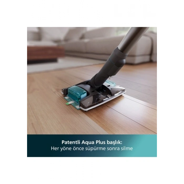 Philips 8000 Serisi Aqua Plus Kablosuz Dik Süpürge, 25,2 V, 80 dkya kadar Çalışma Süresi, PrecisionPower Başlık, Aqua Plus Başlık, XC8053/01