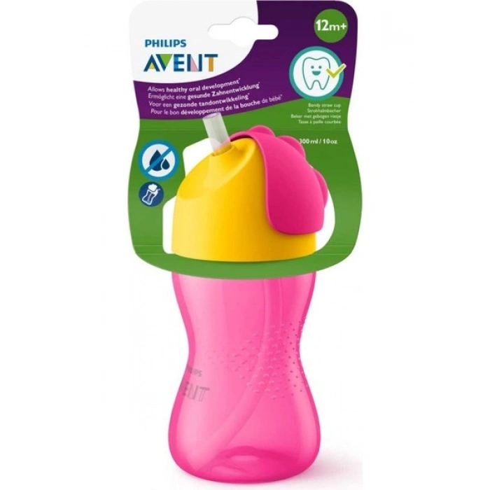 Philips Avent Pipetli Bardak 12 Ay+ 300 ml Pembe-Sarı, SCF798/02
