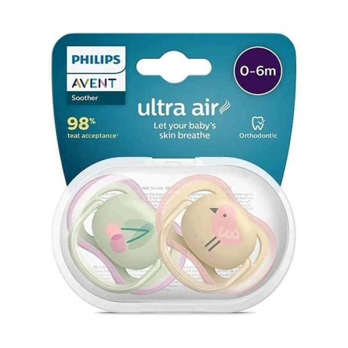 Philips Avent Ultra Air Emzik 0-6 Ay, 2li Paket, Kız, SCF085/59