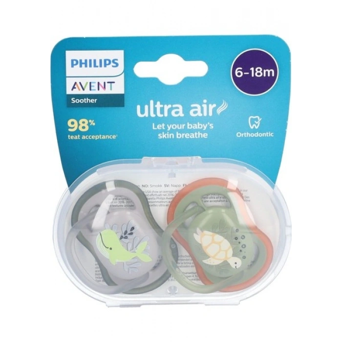 Philips Avent Ultra Air Emzik 6-18 Ay, 2li Paket, Erkek, SCF085/60