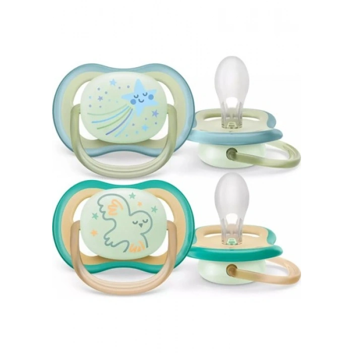 Philips Avent Ultra Air Gece Emziği 0-6 Ay, 2li Erkek, SCF376/18