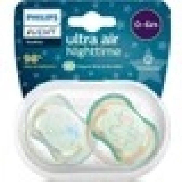 Philips Avent Ultra Air Gece Emziği 0-6 Ay, 2li Erkek, SCF376/18