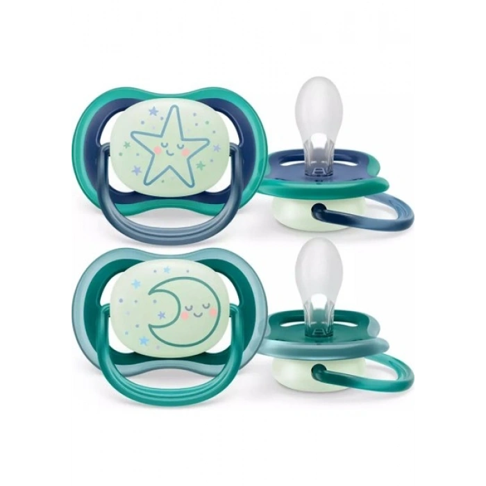 Philips Avent Ultra Air Gece Emziği 6-18 Ay, 2li Erkek, SCF376/13