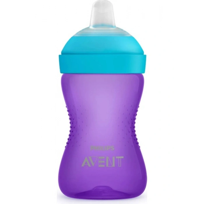 Philips Avent Yumuşak Uçlu Alıştırma Bardağı 300 ml 9+ Ay Mor Ergonomik Tasarım ve Sızdırmazlık SCF802/02