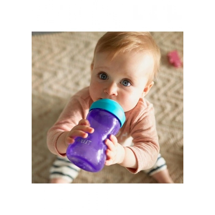 Philips Avent Yumuşak Uçlu Alıştırma Bardağı 300 ml 9+ Ay Mor Ergonomik Tasarım ve Sızdırmazlık SCF802/02