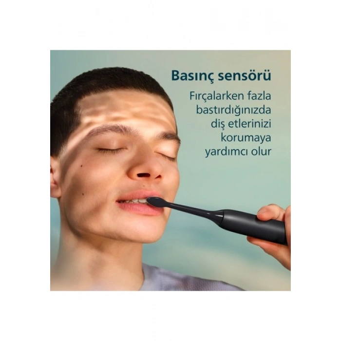 Philips Sonicare 3100 Sonic Şarjlı Diş Fırçası Siyah, 5 Kat Plak Temizliği, Basınç Sensörü, 14 Gün Şarj Ömrü, 3 Hız Ayarı, Seyahat Kabı Hediyeli - HX4033/32