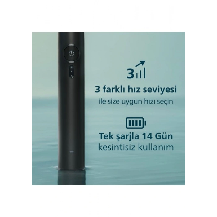 Philips Sonicare 3100 Sonic Şarjlı Diş Fırçası Siyah, 5 Kat Plak Temizliği, Basınç Sensörü, 14 Gün Şarj Ömrü, 3 Hız Ayarı, Seyahat Kabı Hediyeli - HX4033/32