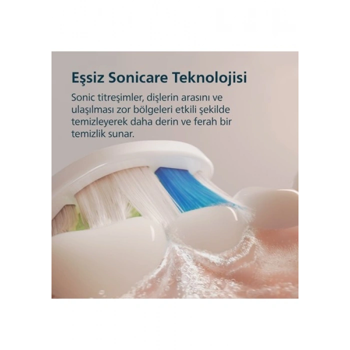 Philips Sonicare 5300 Şarjlı Diş Fırçası, 21 Gün Şarj, 7 Kat Plak Temizliği, Basınç Sensörü, 2 Mod, Seyahat Kabı, 2 Başlık, Beyaz, HX7108/03
