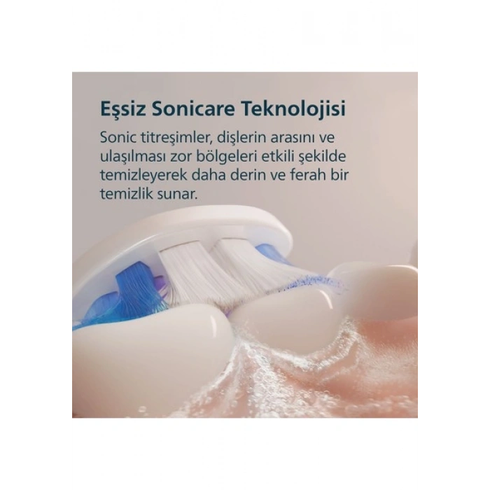Philips Sonicare 6100 Şarjlı Diş Fırçası, 21 Gün Şarj, 10 Kat Plak Temizliği, Işıklı Basınç Sensörü, Ektra Nazik, 6 Mod, Seyahat Kabı, Beyaz, HX7400/06