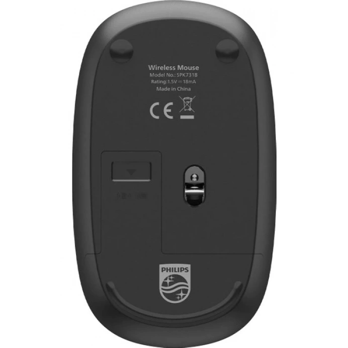 Philips SPK7318 Kablosuz 1600DPI 3 Tuşlu Optik Sessiz Mouse Siyah