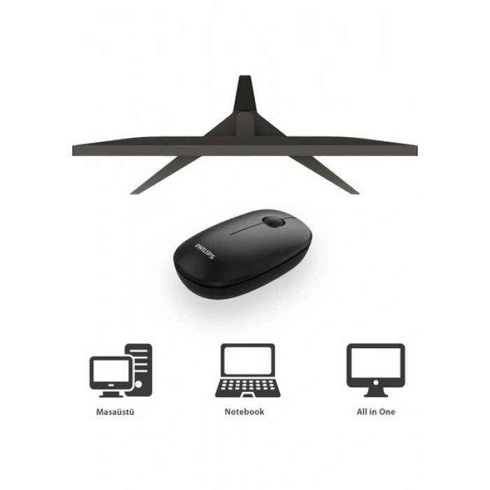 Philips SPK7378 Kablosuz 1600DPI 3 Tuşlu Optik Sessiz Mouse Siyah