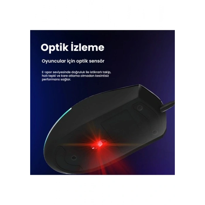 Philips SPK9304 USB Kablolu 6400DPI 6 Tuşlu RGB Aydınlatmalı Optik Mouse Siyah (Philips Türkiye Garantili)