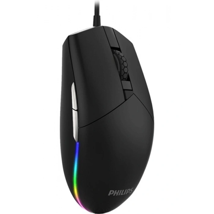 Philips SPK9304 USB Kablolu 6400DPI 6 Tuşlu RGB Aydınlatmalı Optik Mouse Siyah (Philips Türkiye Garantili)
