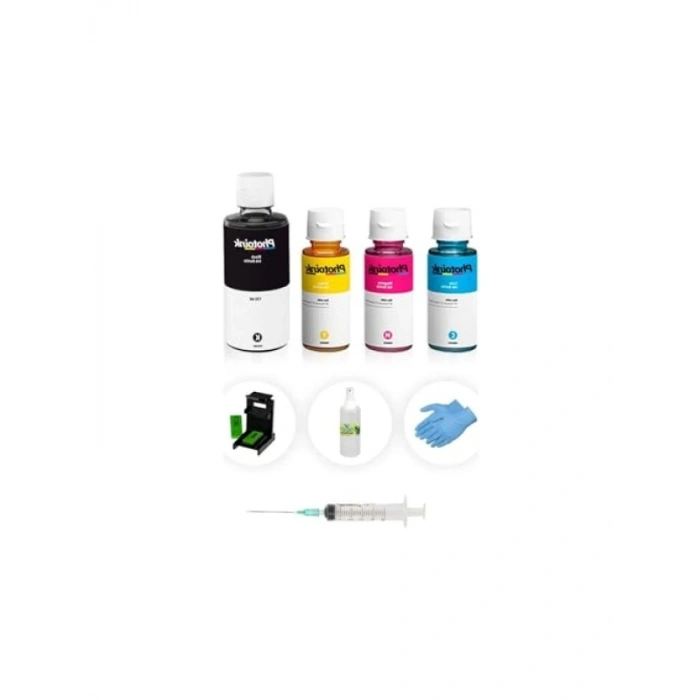 Photoink Plus Kartuş Dolum Seti, 4 Renk, Kolay Dolum