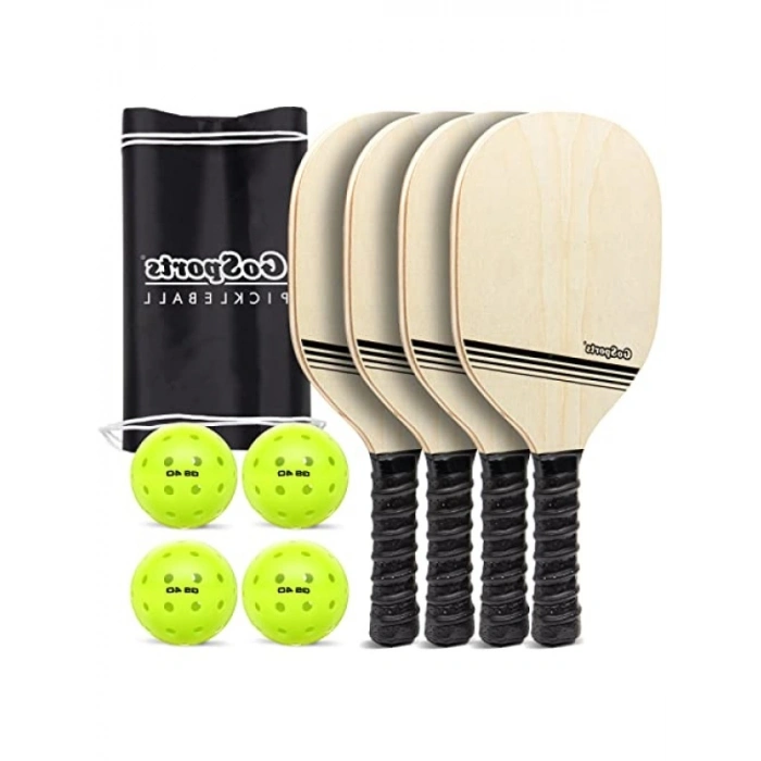 Pickleball Başlangıç Seti - 4 Kürek ve 4 Top