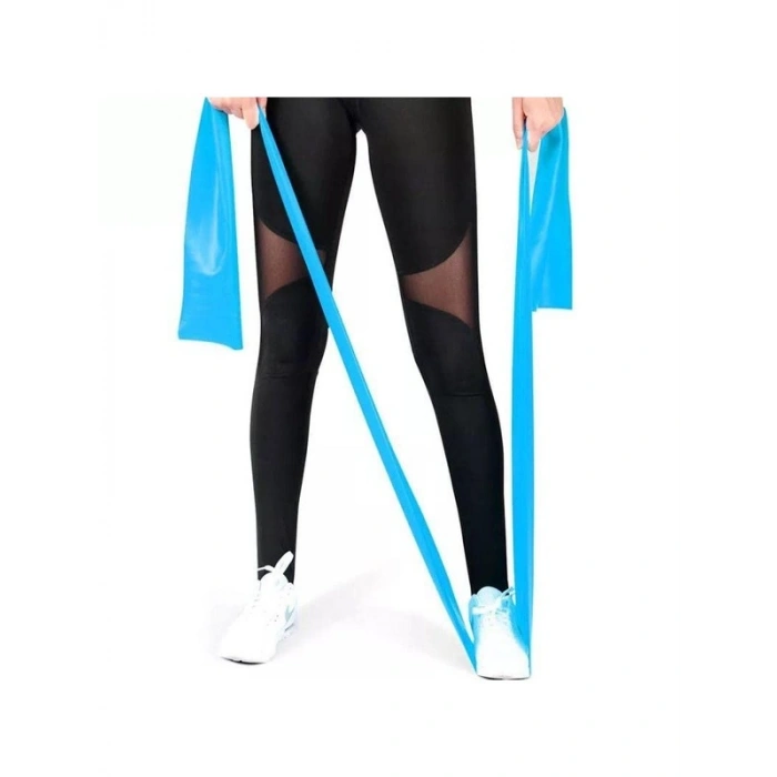 Pilates Bandı - 120x15 Cm, Egzersiz İçin Mavi Lastik