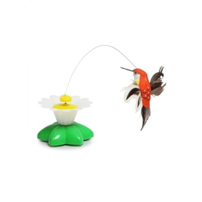 Pille Çalışan Hareketli Kedi Oyuncağı - Dönen Kuş