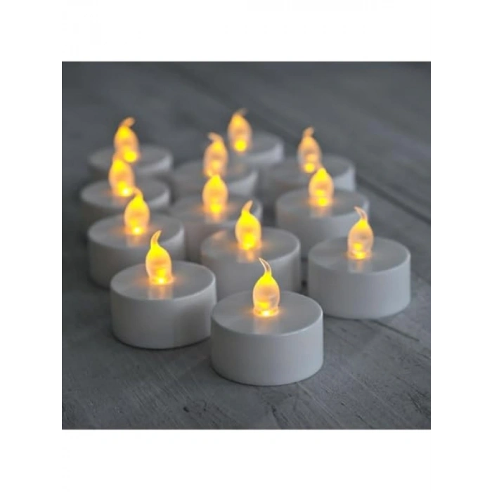 Pilli Led Tealight Mum - Sıcak Sarı LED Işık