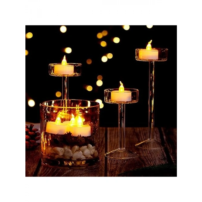 Pilli LED Tealight Mum, Sıcak Sarı Renk, Dekoratif Kullanım