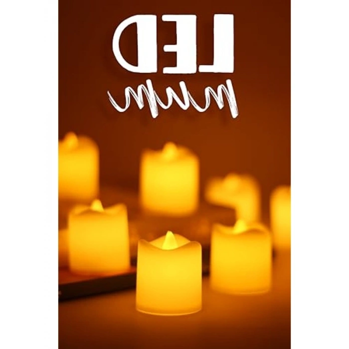 Pilli Mini Led Mum Seti, 8 Adet Dekoratif Yapay Mum ile Şık Aydınlatma
