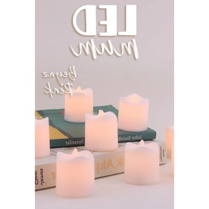 Pilli Mini Led Mum Seti, 8 Adet Dekoratif Yapay Mum ile Şık Aydınlatma