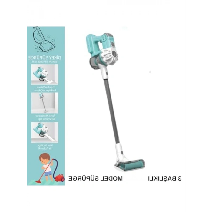 Pilli Model Dikey Süpürge, 3 Başlıklı ve 2 Renk Seçeneği