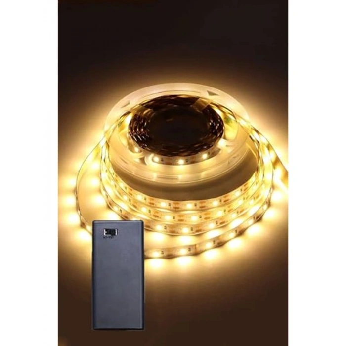 Pilli Şerit Led, 2 Metre Boyutunda Günışığı Renkli Aydınlatma