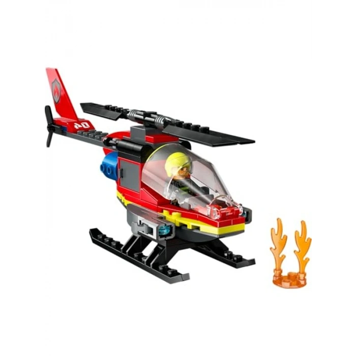 Pilot Minifigürü İçeren İtfaiye Helikopteri Seti, 85 Parça ile 5 Yaş ve Üzeri için Eğlenceli Oyun