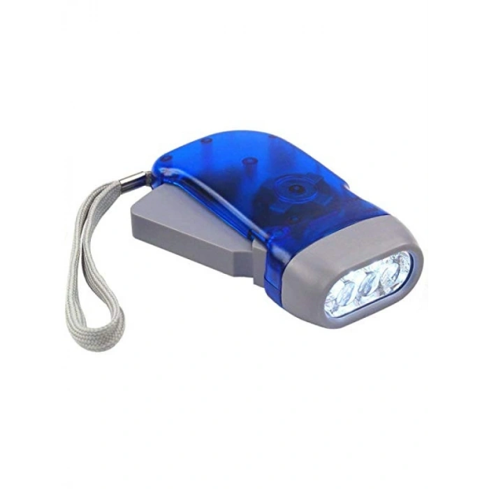 Pilsiz LED El Feneri - Dynamo ve 3 LED Işık Sistemi
