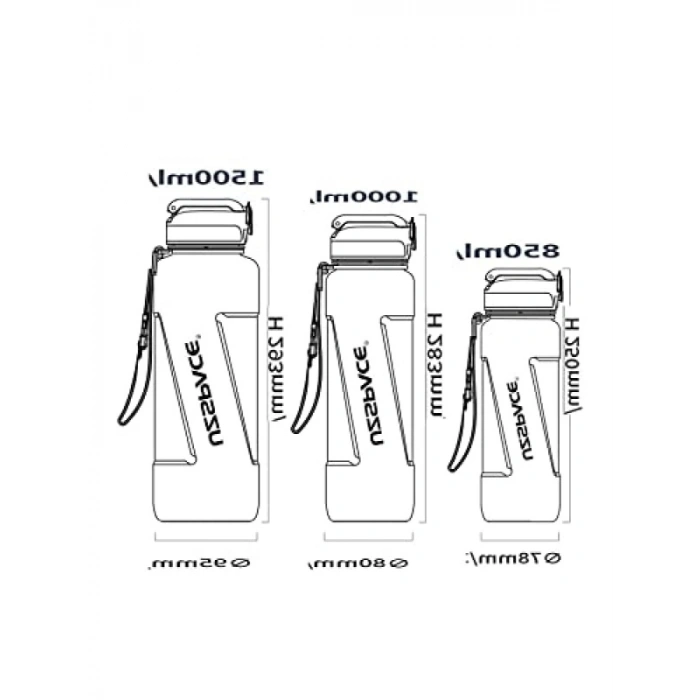 Pipetli Mega Boy Su Matarası - 1500 ml Lacivert