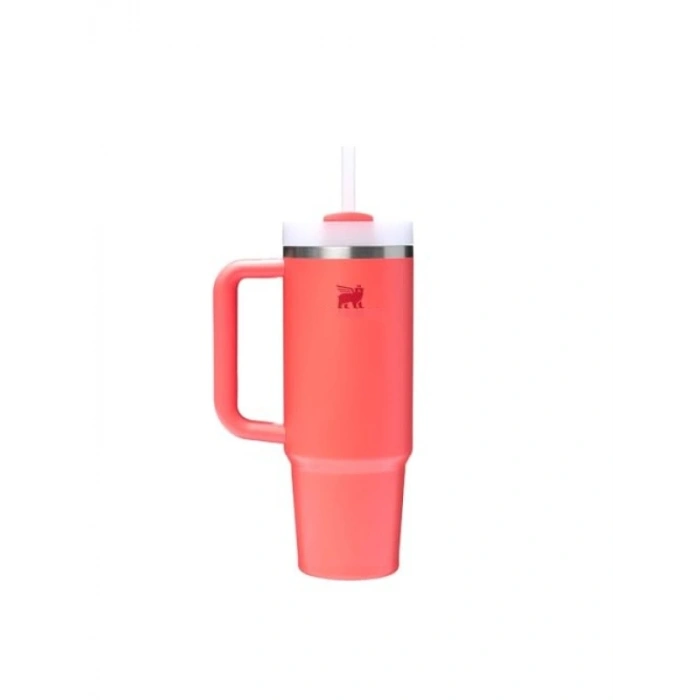 Pipetli Termos Bardak, 0.89 Litre, Mercan Renk