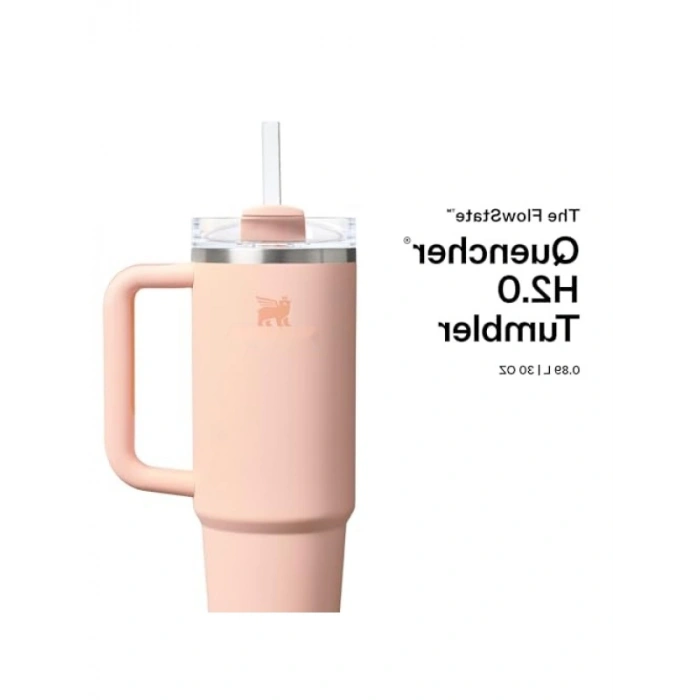 Pipetli Termos Bardak - Pastel Turuncu, 0.89 Litre