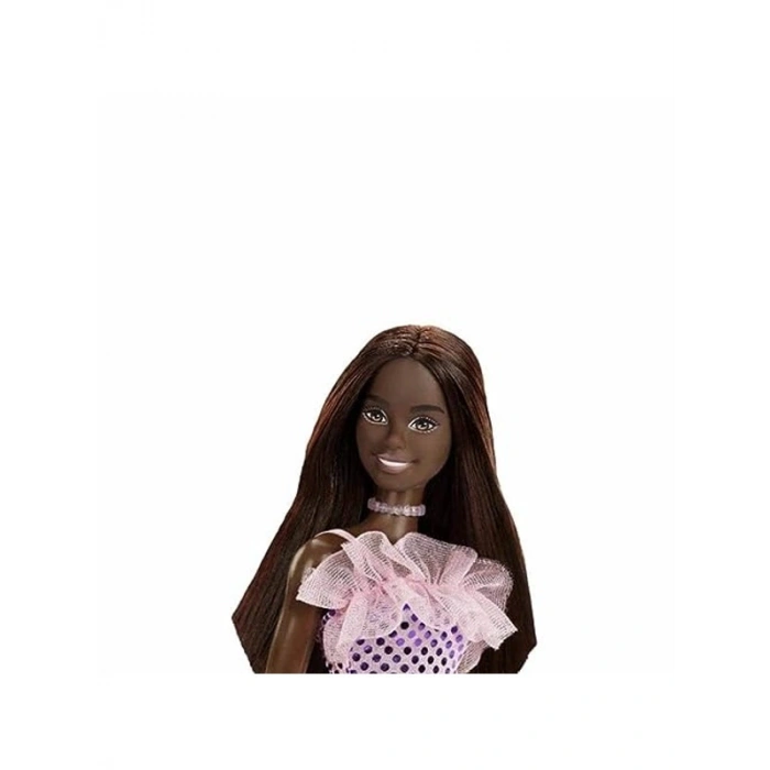 Pırıltılı Barbie - Pembe Pullu Elbise Siyahi