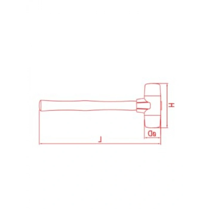 Plastik Çekiç, 30 cm, Kırmızı/Siyah
