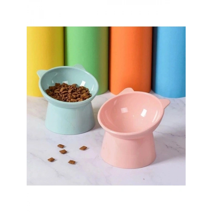 Plastik Kedi ve Köpek Mama Su Kabı, İki Renk Seçeneğiyle