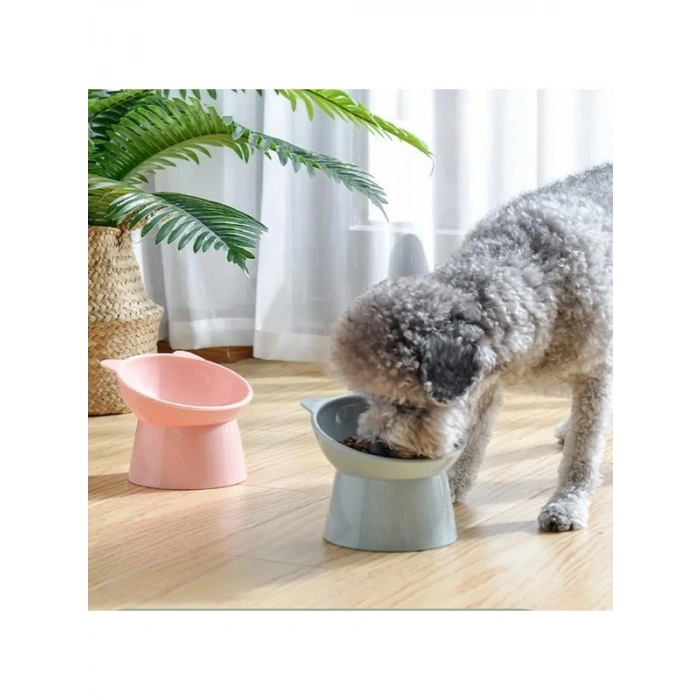 Plastik Kedi ve Köpek Mama Su Kabı, İki Renk Seçeneğiyle