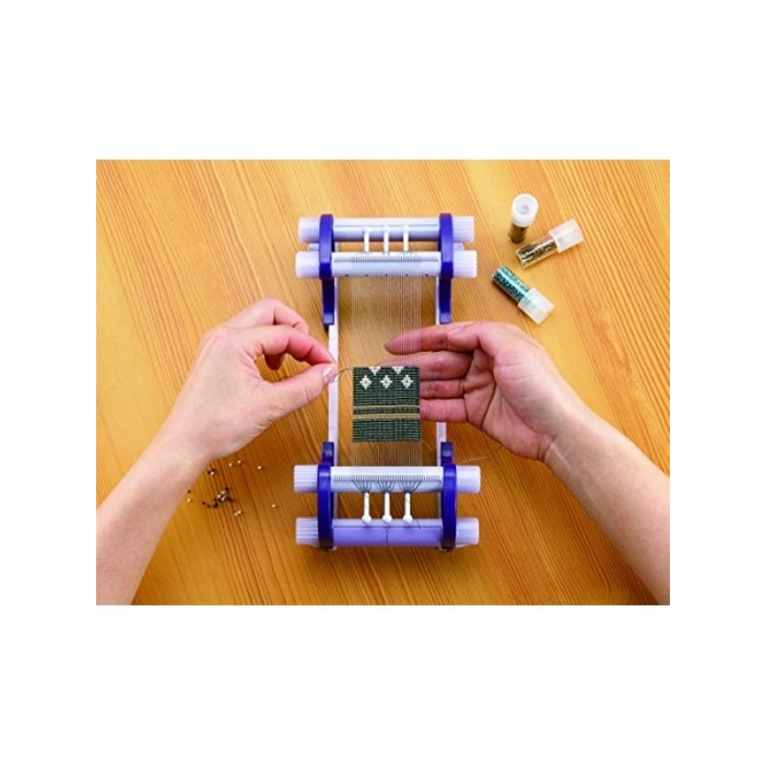 Plastik Perlenwebrahmen, 30 x 12 x 8 cm, Lila Renk